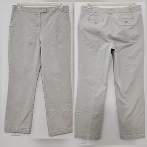 Talbots Stretch Size 12 Beige Cotton Chinos Khakis Women's Trousers Pants with